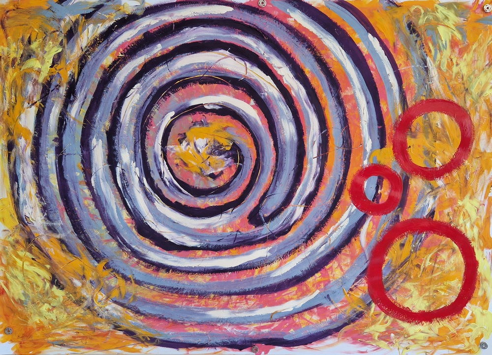 Onlinekurs Malen als Selbstfürsorge von Claudia Zürcher. Urformenbild Spirale